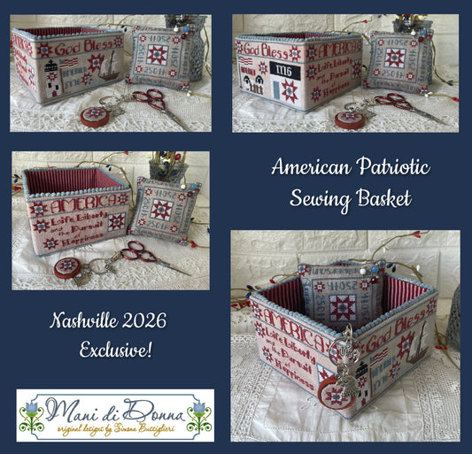 American Patriotic Sewing Basket Nashville Exclusive *Nashville Market Pre-Order*