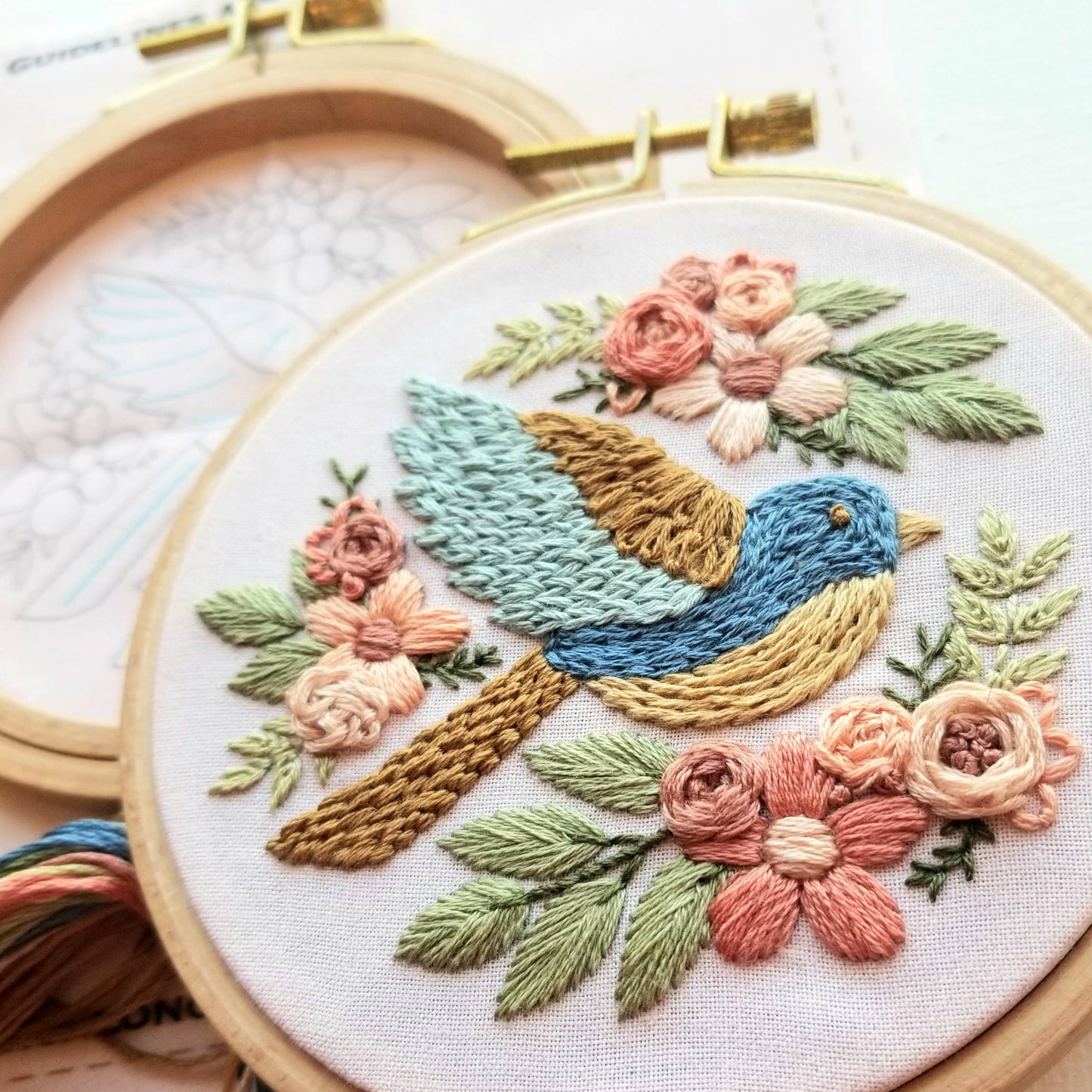 Jessica Long Embroidery - Bluebird Sampler beginner hand embroidery kit