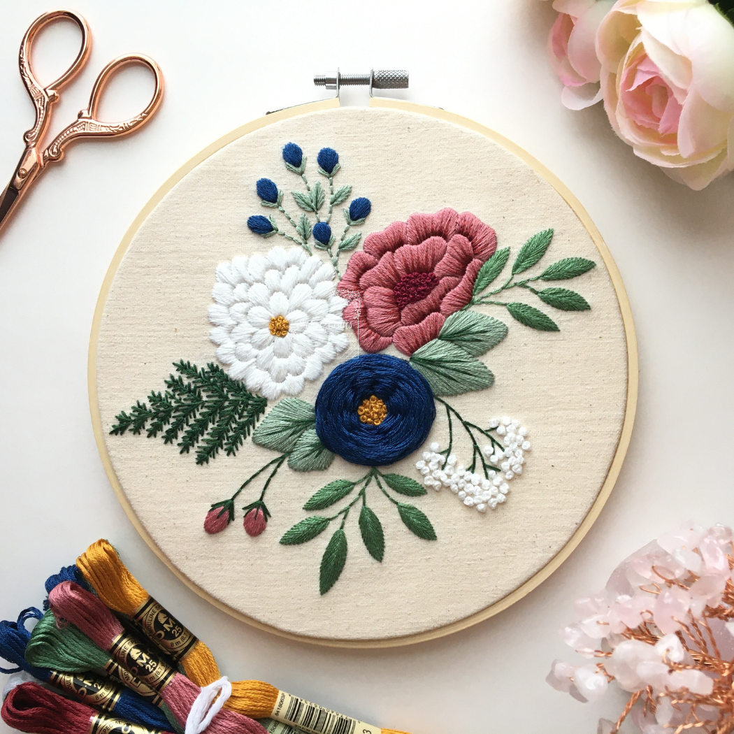 Eight22Crafts - Southern Flowers Embroidery Kit