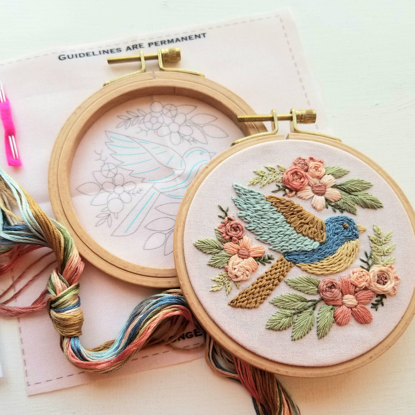 Jessica Long Embroidery - Bluebird Sampler beginner hand embroidery kit