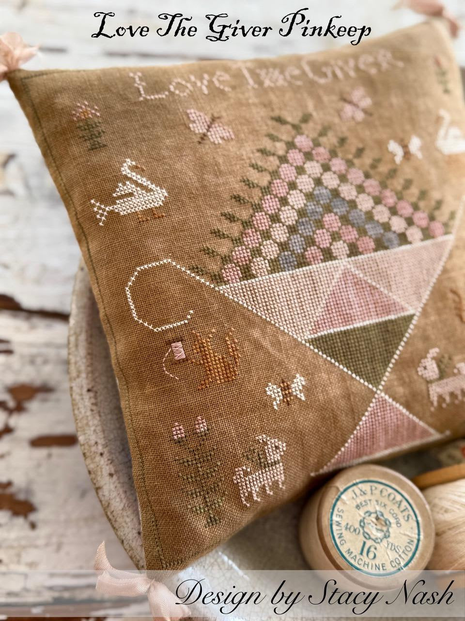 LOVE THE GIVER PINKEEP Cross Stitch *Nashville Market Pre-Order*