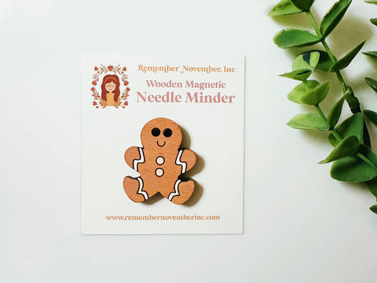 Remember November, Inc - Gingerbread Man Needle Minder, Wooden Magnetic, Christmas