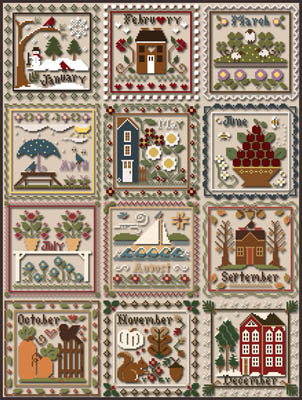 Months of the Year Pattern by Little House Needlework