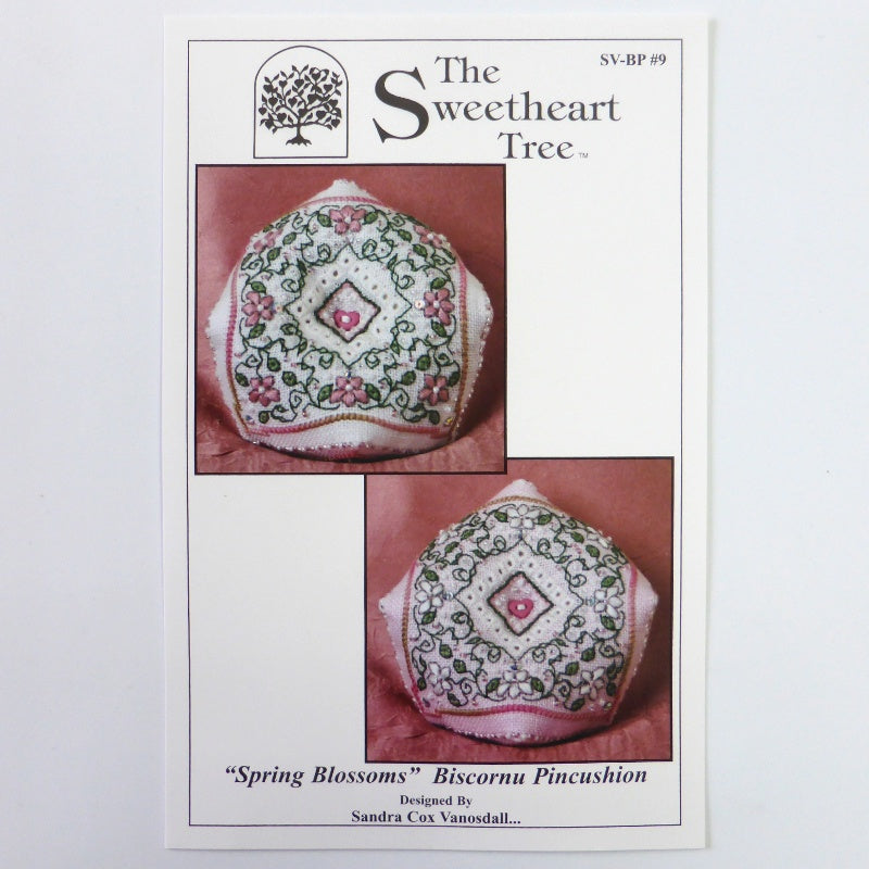 Spring Blossoms Biscornue Pincushion kit by The Sweetheart Tree