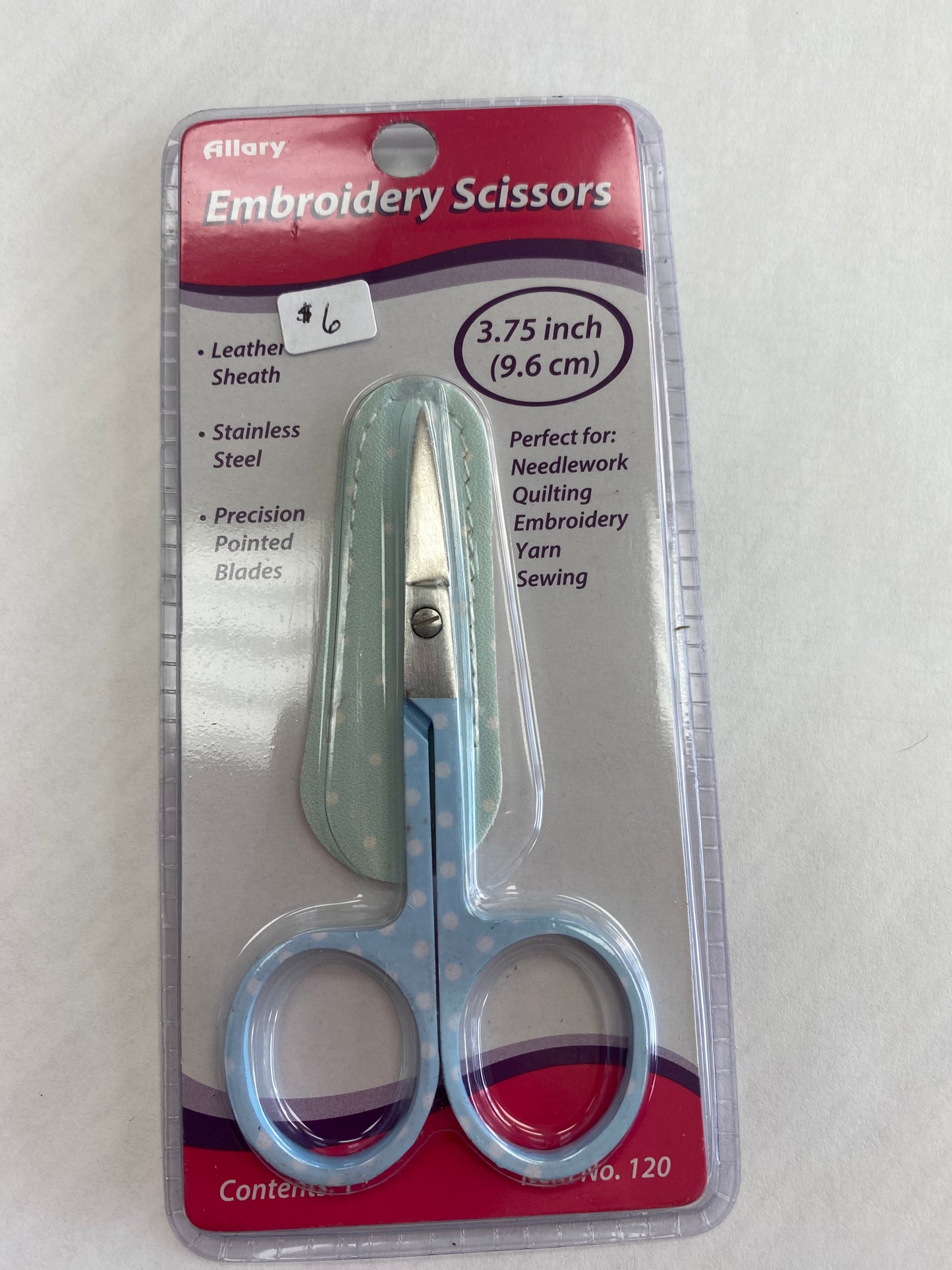 Embroidery Scissors with Leather Sheath